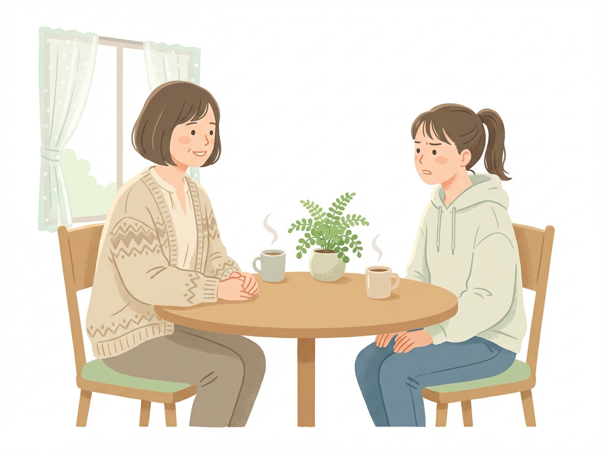 支援員との相談イラスト
